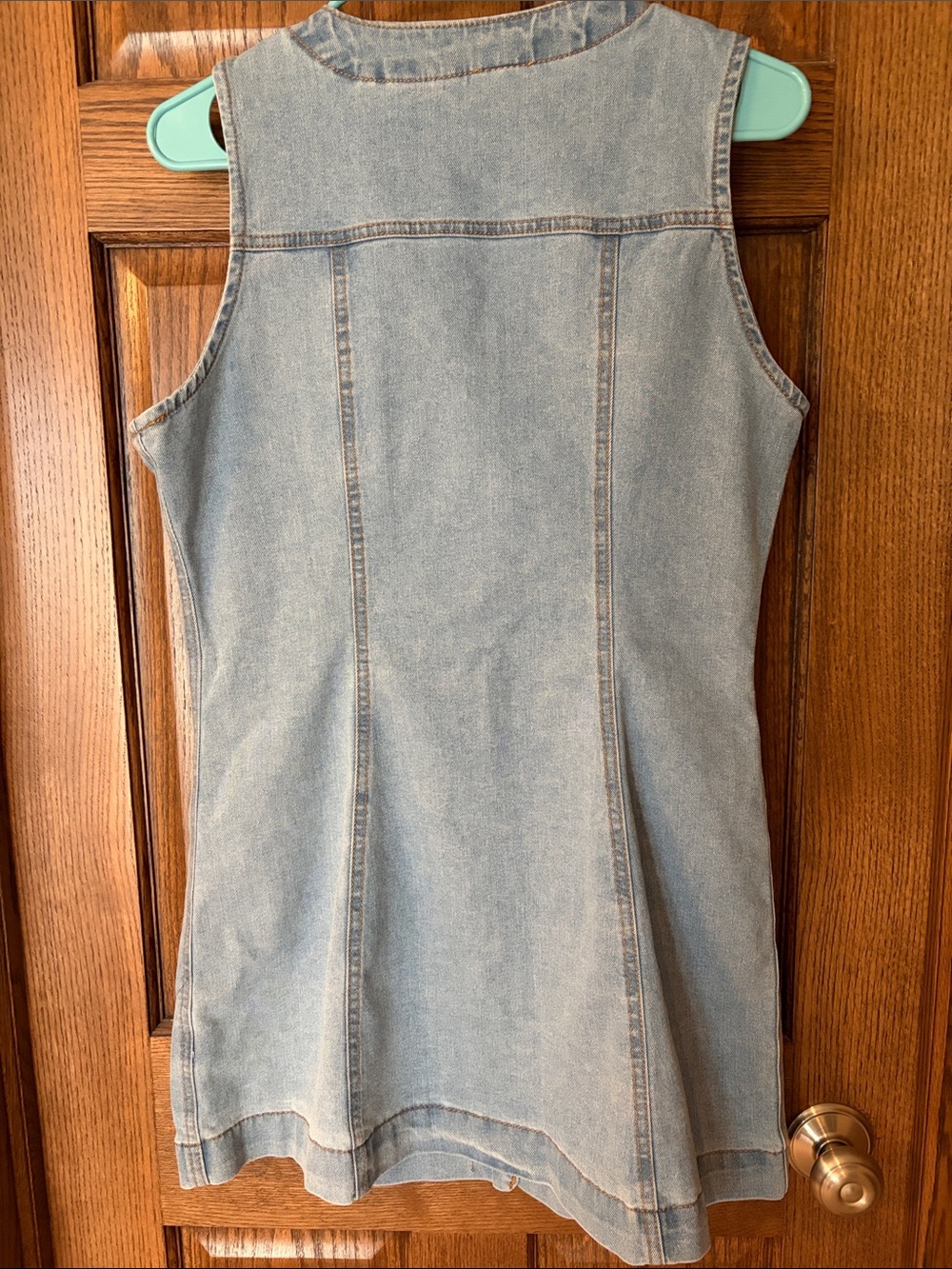 Vigoss Light Blue Denim Button-Front Mini Dress - Picture 3 of 3